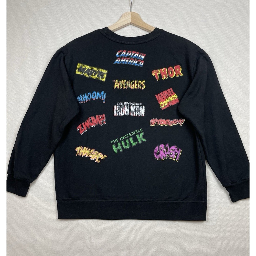 Marvel Avengers Men's‎ Graphic Front & Back Sweatshirt XL Hulk Iron Man Thor